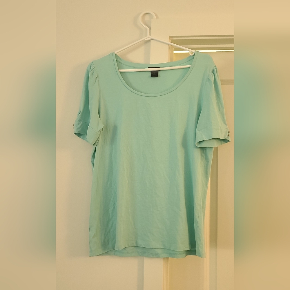Ann Taylor Aqua Short Sleeve Tee